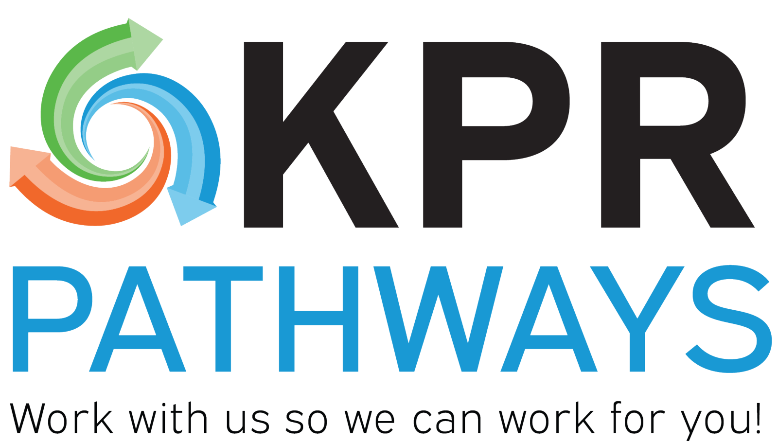 Work with us so we can work for you KPR Pathways slogan logo